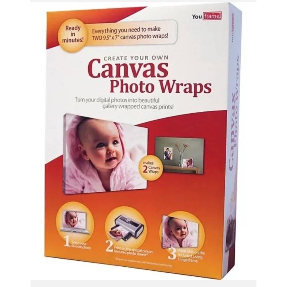Canvas Photo Wraps DIY KitGallery Wrapped Inkjet Wall Art At Home 9.5"x 7"‎ x2